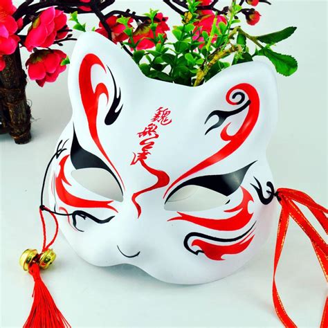 Купить Маска Лисы Аниме Демон Японская Маска Полумаска Фестивальный Бал ...