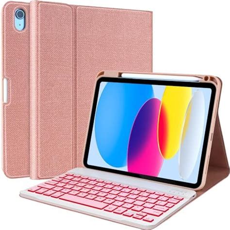 Ipad 10th Generation Case With Keyboard 2022 10 9 Inch 7 Colors Backlit