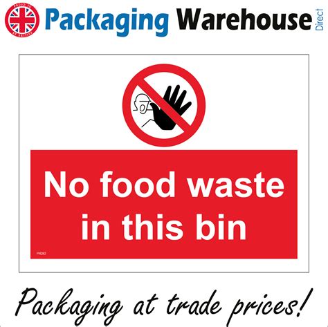 Pr282 No Food Waste In This Bin Sign Recycling Factory Schools