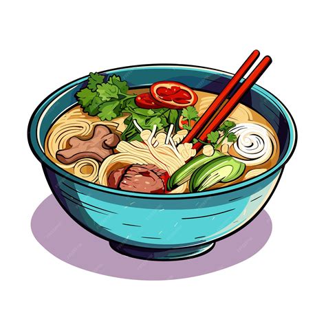 Premium Vector A Cartoon Pho Bo Vietnam Food Vector Illustrator