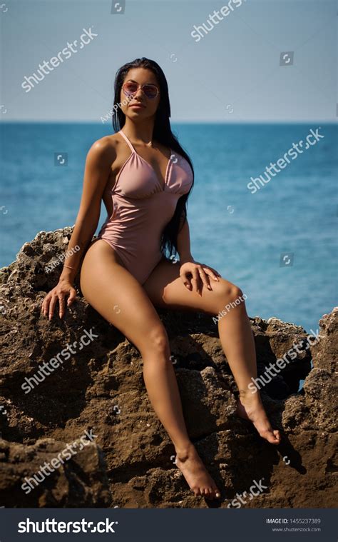Hot Sexy Curvy Brunette Posing On Stock Photo Shutterstock