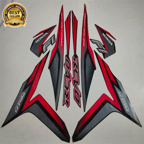 Jual Striping Honda Revo Fi 2016 2017 Hitam Lis Merah Body Standar