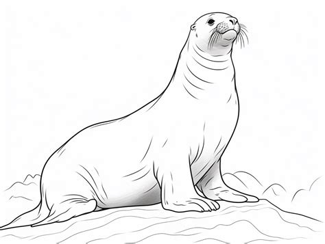 Sea Lion Coloring For Children Coloring Page