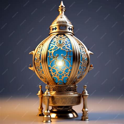 Premium Ai Image Golden Design Arabic Oil Lamp With Studio Light