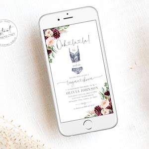 Lingerie Shower Invitation Bundle Burgundy Floral Lingerie Bridal Shower Set Ooh La La