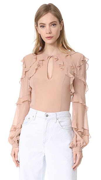 Lisa Vanderpumps Keyhole Ruffle Blouse Big Blonde Hair