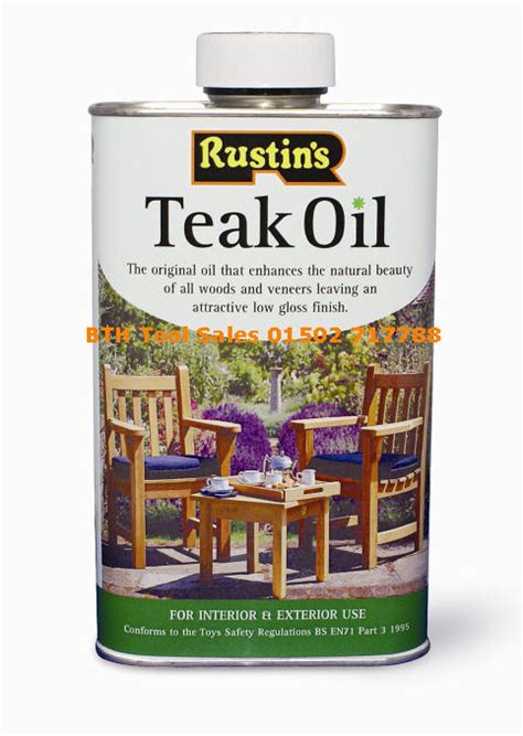 Rustins Teak Oil For Wood Interior/Exterior 500ml Can | eBay