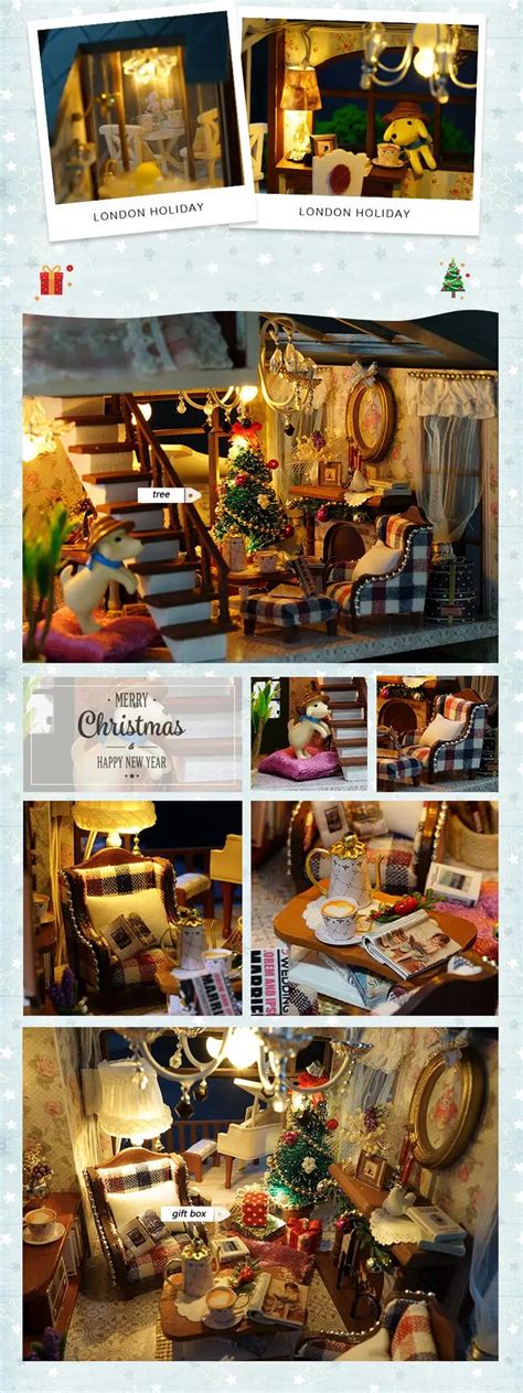 DIY Модель Кукольный дом Каса Миниатюрный Кукольный домик с мебелью ...