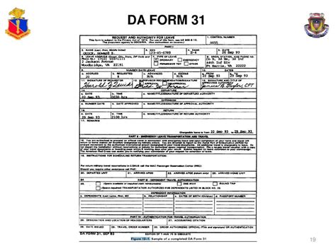 Da Form 31 Sample Master Template