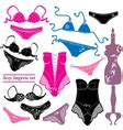 Set Of Lingerie Royalty Free Vector Image Vectorstock