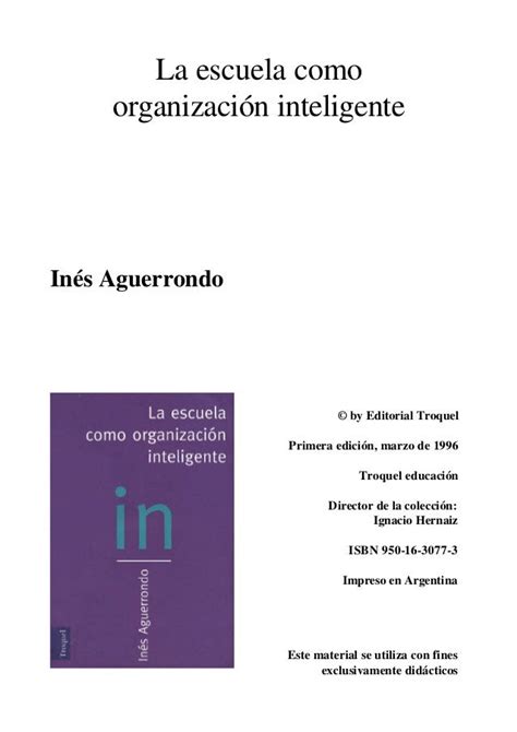 Teresa Clotilde Ojeda Sánchez La Escuela Como Organización Inteligente