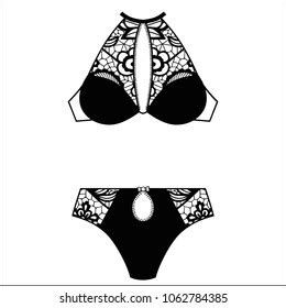Hand Drawn Lingerie Panty Bra Set Stock Vector Royalty Free