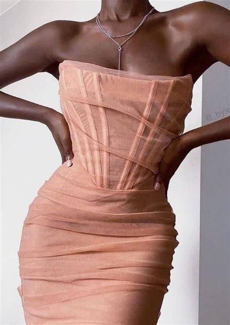 Katarina Strapless Corset Dress L Nude Kleidung Mode Outfit Outfit Inspirationen