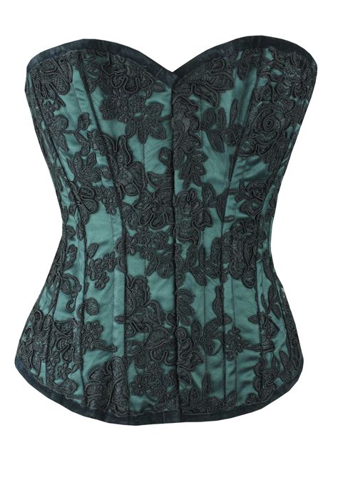 Satin With Tulip Lace One Off Limited Edition Green By Vollers Corsets Since 1899 First