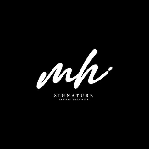 mh signature logo vectors illustrations