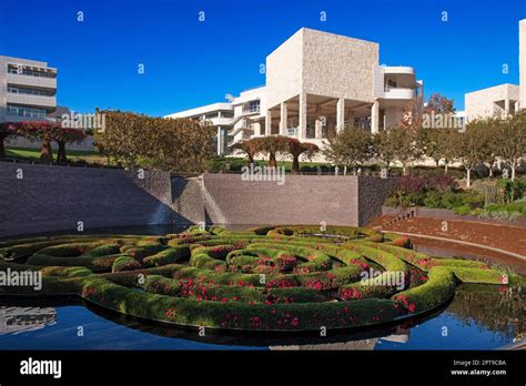 Park With Fountain Getty Center J Paul Getty Museum Brentwood Los