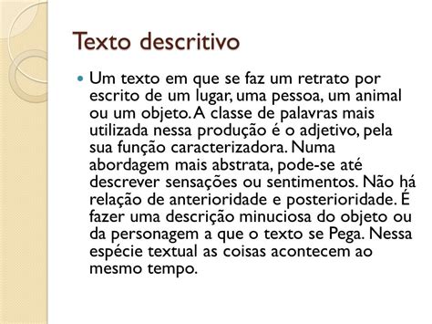 O Que Texto Descritivo - 9