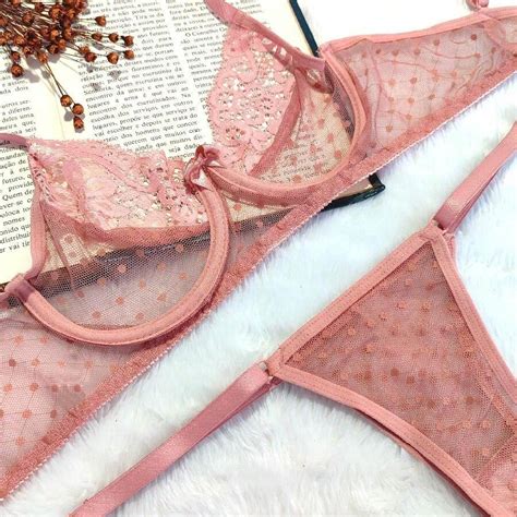 Lingerie Conjunto Poa Transparente Sexy Luxo Cjtp Shein Brasil