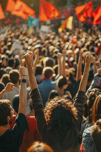 Premium Photo | A large angry crowd participating in a protest