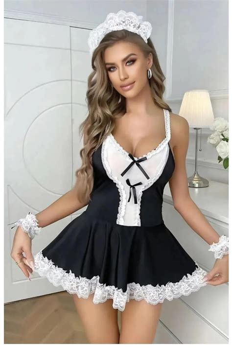 SiaLess Lingerie Yeni Model Kadın Seksi Fantazi Etekli Hizmetiçi Kostümü Fiyatı Yorumları