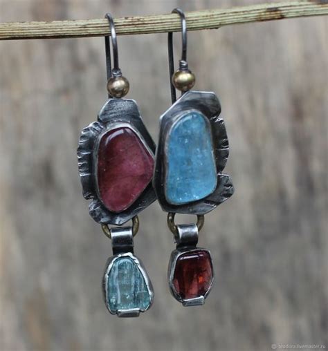 Fairy wings Серьги с турмалинами и аквамаринами в интернет-магазине на ...