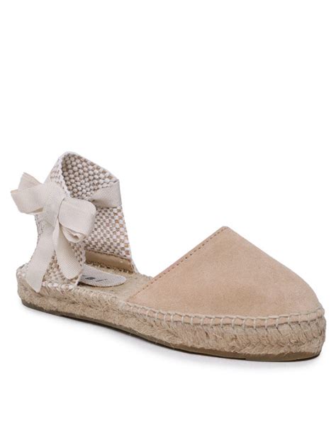 Manebi Espadryle Suede Flat Valenciana Espadrilles K 1 1 P0 Beżowy