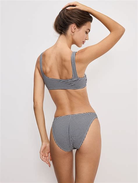Buy Square Neck Bikini Top Black Gingham Order Bikini Top Online Victoria S Secret US