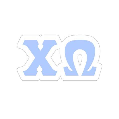 Chi Omega Blue With White Border Letter Sticker Etsy