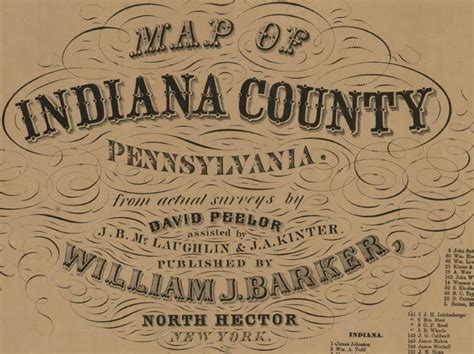 1856 Map Of Indiana County Pa Etsy