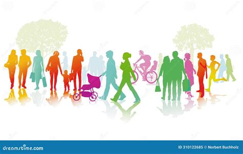 A Large Diverse Group Of People In The City Illustration Stock Vector