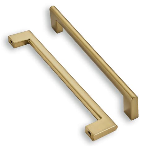khtumeware 6 Inch Hole Center 6 Pack,Brushed Brass Cabinet Pulls Heavy