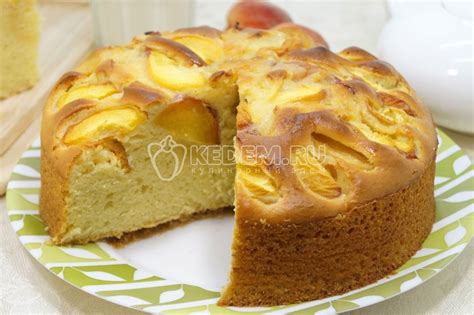 Пирог с персиками - Пошаговый рецепт с фото. Выпечка. Пироги