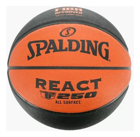 Bola De Basquete Spalding Tf-250 React Fiba Cor Laranja/preto ...
