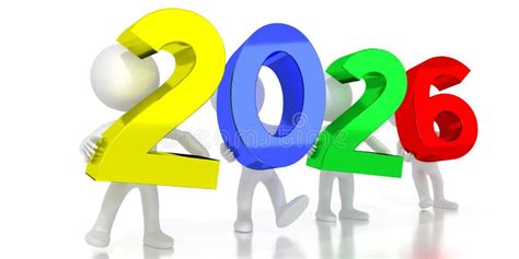 2026 Colorful Letters 3d Illustration Stock Illustration