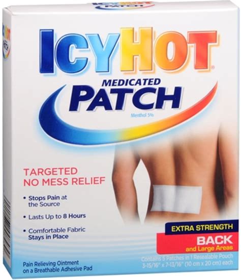 ICY HOT Extra Strength Medicated Patches Large Pain Stop Relief For Back 5 Count Walmart