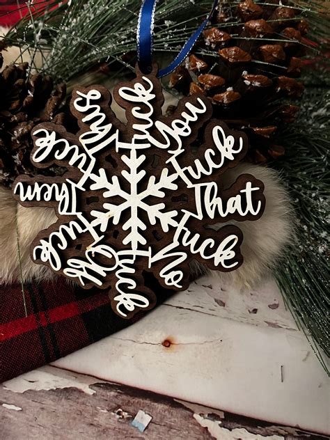 Fuck Flake Fuck Ornament Irreverent Ornament Inappropriate Gift Swear Word Fuck You Fuck