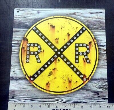 Railroad Crossing crossbuck sign rustic vintage weathered old antique ...