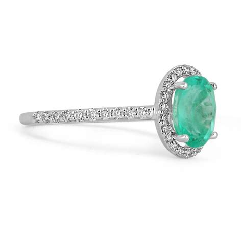 1 72tcw 14k Colombian Emerald Oval Cut And Diamond Halo Engagement