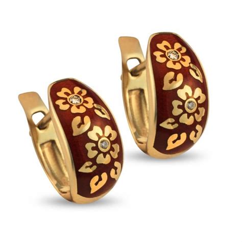 Золотые серьги с эмалью, арт. 1331