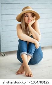 Naked Girl Sitting On Floor Smiling Stock Photo Shutterstock