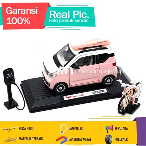 Jual Mainan Anak Diecast Listrik Wuling Air Ev Besi Metal Set Led Suara