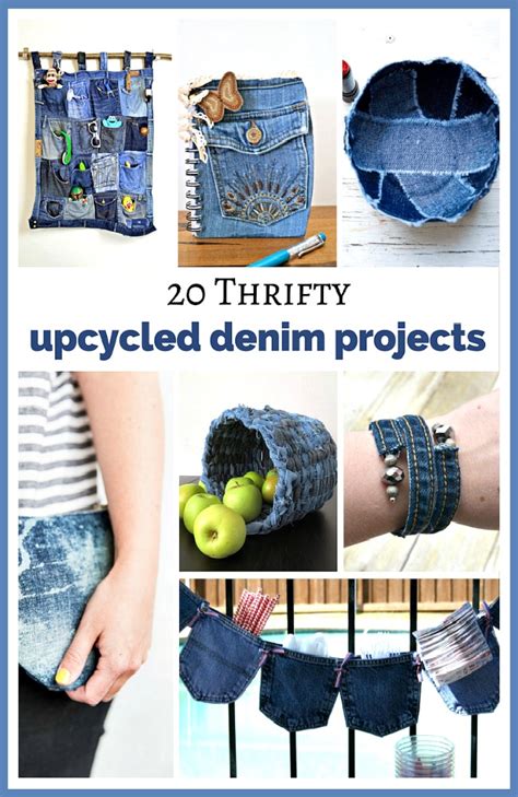thrifty upcycled denim projects fun diys     jeans