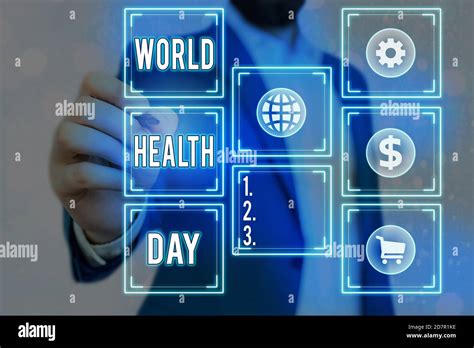 Writing note showing World Health Day. Business concept for global