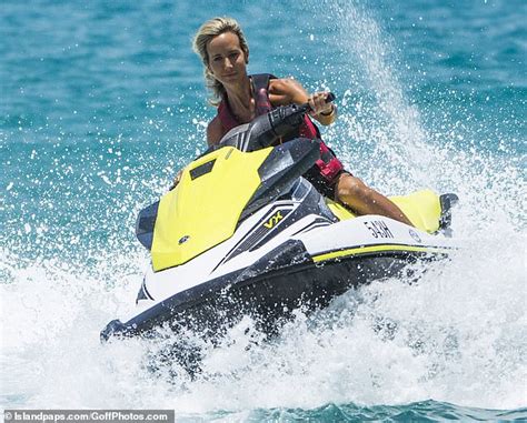 Lady Victoria Hervey Looks Stylish In A Black Bikini And A Tiny Lace Scuba Skirt Daily