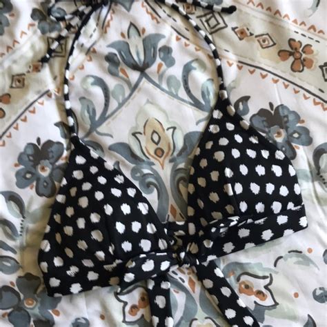 Victoria S Secret Swim Victorias Secret Vintage Black And White Polka Dot Triangle Bikini