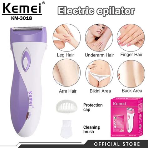 Kemei Waterproof Electric Epilator Women Shaver Bikini Underarm Body Hair Removal Device KM 3018