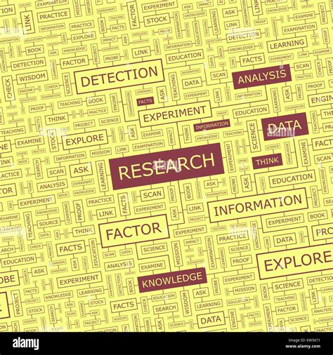 Research Word Cloud Illustration Tag Cloud Concept Collage Stock