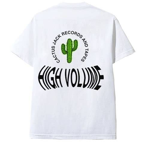 CACTUS JACK T SHIRT BLANC HIGH VOLUME TRAVIS SCOTT