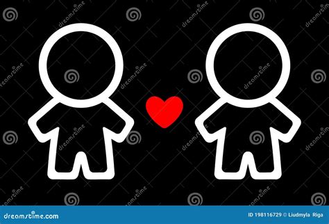 Icono Simple De Pareja Gay En Un Estilo Plano De Moda Aislado En Fondo Negro Ilustración del