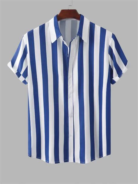 Bilevin.com - Рубашка с короткими рукавами в вертикальную полоску